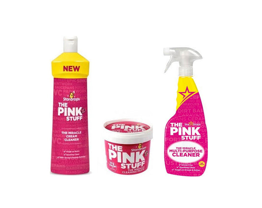 Startdrops The Pink Stuff Bundel - Cream Cleaner 500 ml + Curățarea paste 500 grame + Spray de curățare multiplă 750 ml