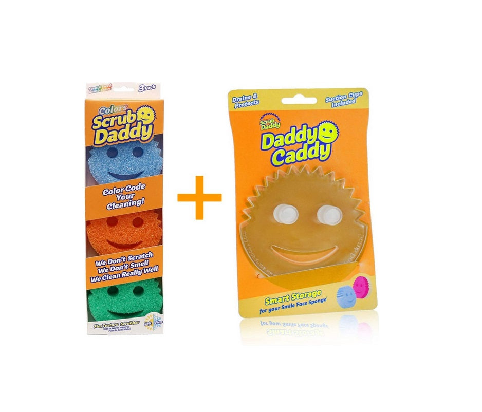 Scrub Daddy + držák - Houba 3 barvy - Daddy Caddy